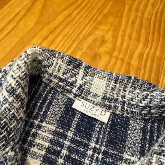 Suzy D London Gwen 21776 Shacket Jacket Women’s MED Blue Plaid Button - Picture 4 of 10